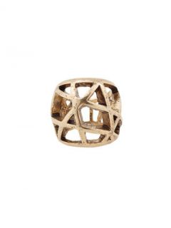 Gold Caged Dome Ring by Low Luv
