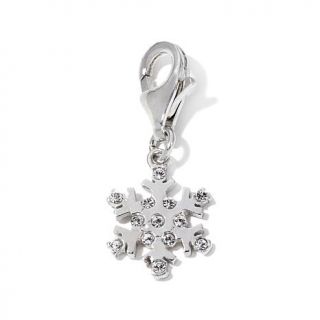 Charming Silver Inspirations Snowflake Crystal Sterling Silver Dangle Charm   7638298