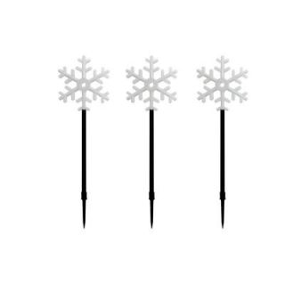 Alpine Snowflake Flashing Garden Stakes 12 LED per Stake (Set of 3) SBE134 3