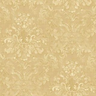 The Wallpaper Company 56 sq. ft. Beige Floral Damask Watercolor Wallpaper WC1281908