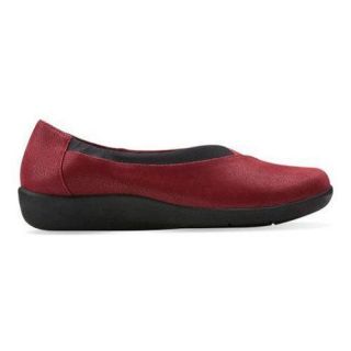 Womens Clarks Sillian Jetay Cherry Synthetic Nubuck   17654730