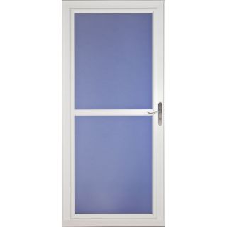 LARSON Tradewinds White Full View Tempered Glass Aluminum Retractable Screen Storm Door (Common 81 in; Actual 79.75 in)