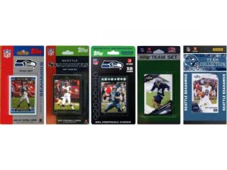 C & I Collectables SEAHAWKS5TS NFL Seattle Seahawks 5 Different Licensed Trading Card Team Sets