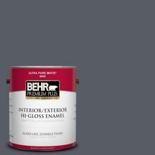 BEHR Premium Plus 1 gal. #760F 6 Distant Thunder Hi Gloss Enamel Interior/Exterior Paint 830001