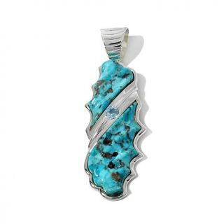 Jay King Turquoise and Blue Topaz Sterling Silver Pendant   7807994