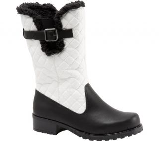Womens Trotters Blizzard III Boot   Black/White Waxy Faux Leather/Plain Quilted