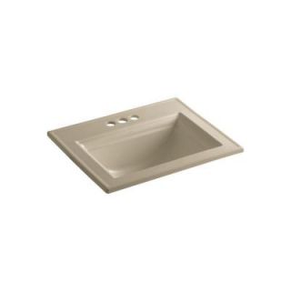 KOHLER Memoirs Stately Drop In Vitreous China Bathroom Sink in Mexican Sand with Overflow Drain K 2337 4 33