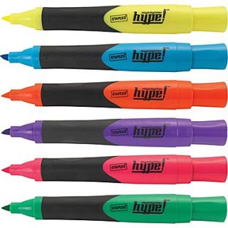 Hype™Gripped Tank Highlighters, Assorted, 6/Pack