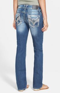 Vigoss Embellished Flap Pocket Bootcut Jeans (Medium) (Juniors)