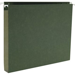 Smead 1" Capacity Box Bottom Hanging File Folders, Letter, Green, 25/Box