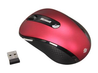 Refurbished Microsoft Wireless Mobile Mouse 4000 D5D 00054 Ruby Pink 4 Buttons Tilt Wheel USB 2.0 RF Wireless BlueTrack 1000 dpi Mouse
