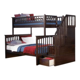 Atlantic Furniture Columbia Twin Over Full Storage Staircase Bunk Bed
