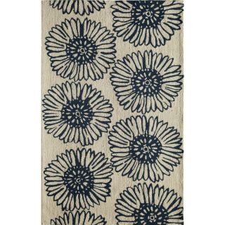 Rugs America Gramercy Navy Daisy Rectangular Indoor Tufted Area Rug (Common 8 x 10; Actual 90 in W x 114 in L)