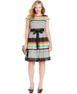 Calvin Klein Plus Size Sleeveless Striped Dress