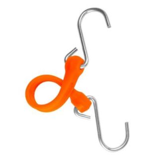 The Perfect Bungee 7 in. EZ Stretch Polyurethane Bungee Strap with Stainless Steel S Hooks (Overall Length 12 in.) in Orange PBSH12NG