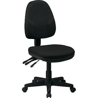Office Star Ergonomic Fabric Task Chair, Armless, Black