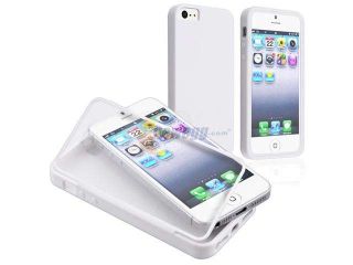 Insten White / Clear Frosted Cover TPU Case Cover + Colorful Diamond LCD Cover compatible with Apple iPhone 5