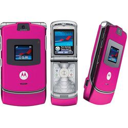 Motorola RAZR V3 Magenta Pink Unlocked Cell Phone   Shopping