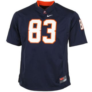 Nike Virginia Cavaliers #83 Youth Game Football Jersey   Navy Blue