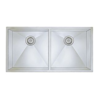 BLANCO Precision 18 in x 37 in Stainless Steel Double Basin Undermount Residential Kitchen Sink