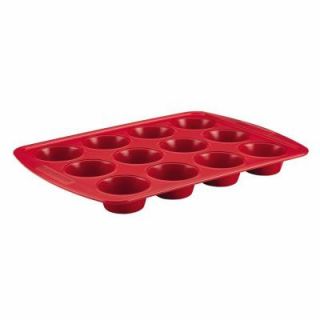 SilverStone Hybrid Ceramic Nonstick 12 Cup Muffin Pan in Chili Red 51686