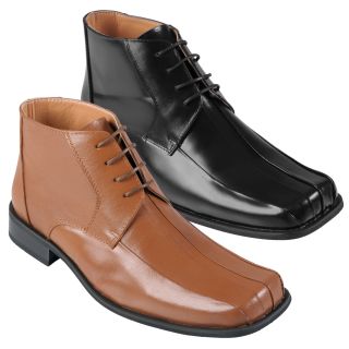 Oxford & Finch Mens Topstitched Leather Lace up Ankle Boots