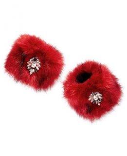 INC International Concepts Jeweled Faux Fur Cuffs, Only at
