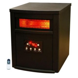 Lifesmart Life Zone Series 1500 Watt Large Room 6 Element Infrared Heater with Metal Cabinet and Remote LS 6BPIQH X IN
