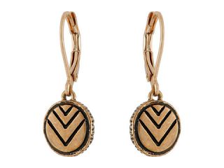 The Sak Etched Circle Drop Earrings Gold