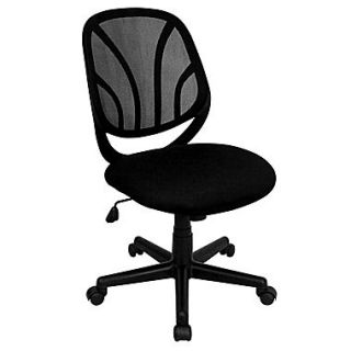 Flash Furniture GO WY 05 GG Mesh Mid Back Armless Task Chair, Black