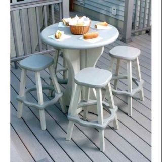 5 Pc Patio Bistro Set in Gray and White Plastic