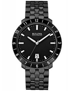 Bulova Accutron II Mens Moonview Black Tone Stainless Steel Bracelet