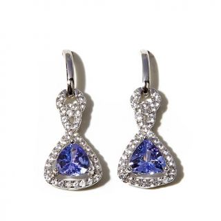 Colleen Lopez 1.69ct Tanzanite & White Zircon Sterling Silver Drop Earrings   7835671