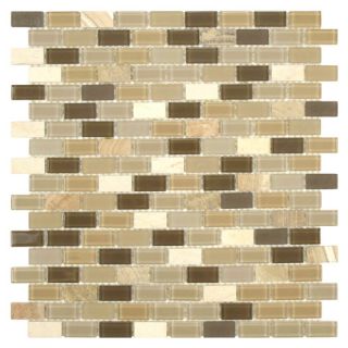 EliteTile Ambit .56 x .56 Glass and Natural Stone Mosaic Tile in