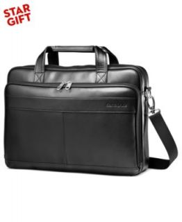 Kenneth Cole Reaction Manhattan Leather Double Gusset Laptop Brief