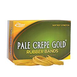 Alliance Pale Crepe Gold Rubber Bands 54 Assorted Sizes 1 Lb Box
