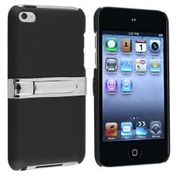 Black with Chrome Stand Snap on Case for Apple iPod Touch Generation 4