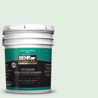 BEHR Premium Plus 5 gal. #460C 2 Spearmint Stick Semi Gloss Enamel Exterior Paint 505005
