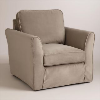 Mink Brown Velvet Loose Fit Luxe Chair Slipcover