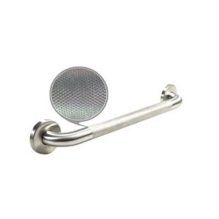 WingIts Premium Series 16 in. x 1.25 in. Diamond Knurled Grab Bar in Satin Stainless Steel (19 in. Overall Length) WGB5SSKN16