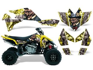 2006 2009|Suzuki|LTR|450::AMRRACING ATV Graphics Decal Kit:Mad Hatter Yellow Silver