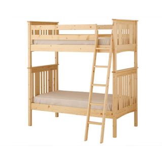 Canwood Base Camp Twin over Twin Bunk Bed with Angled Ladder/Guard Rail   Natural    Canwood