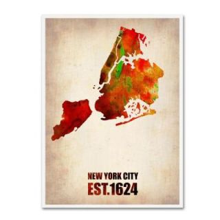 Trademark Fine Art 19 in. x 14 in. New York City Watercolor Map 2 Canvas Art ALI0120 C1419GG