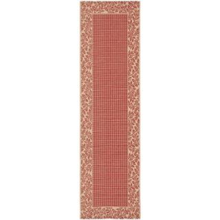Safavieh Courtyard Red/Natural 2 ft. 3 in. x 10 ft. Runner CY0727 3707 210