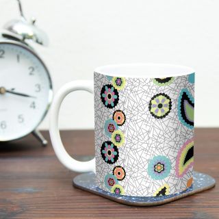 Moda Paisley by Nina May 11 oz. Paisley Flower Ceramic Coffee Mug by