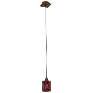 Eglo Troya 1 Light Antique Brown Mini Pendant with Mosaic Glass Shade DISCONTINUED 21981A