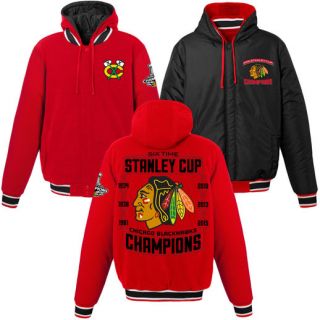 Chicago Blackhawks Red 2015 Stanley Cup Champions Reversible Fleece/Nylon Jacket