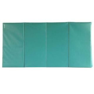 Greatmats Folding Green 4 ft. x 8 ft. x 1.5 in. 18 oz. Vinyl and Foam Gymnastics Mat 4x8Ftx1.5GRN