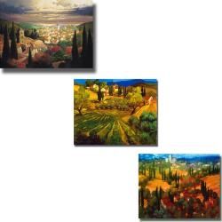 Craig and OToole Tuscan Hillsides 3 piece Canvas Art Set