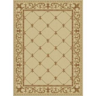 Tayse Rugs Sensation Ivory 5 ft. 3 in. x 7 ft. 3 in. Traditional Area Rug 4882  Ivory  5x8